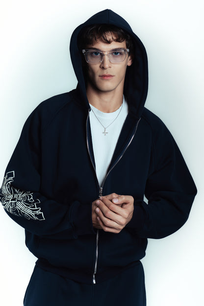 TEAM MEMBER ZIP HOODIE - ROYAL BLU