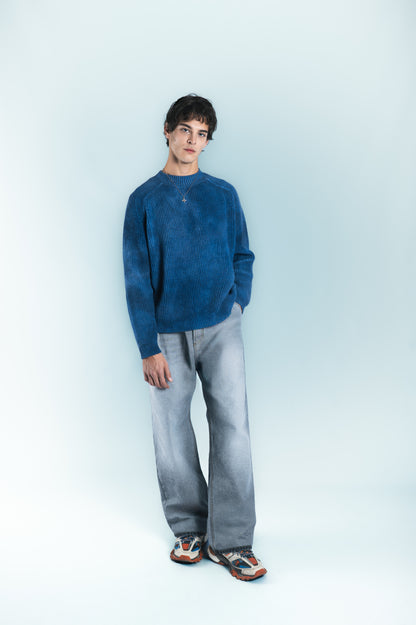 BLUE COTTON SWEATER